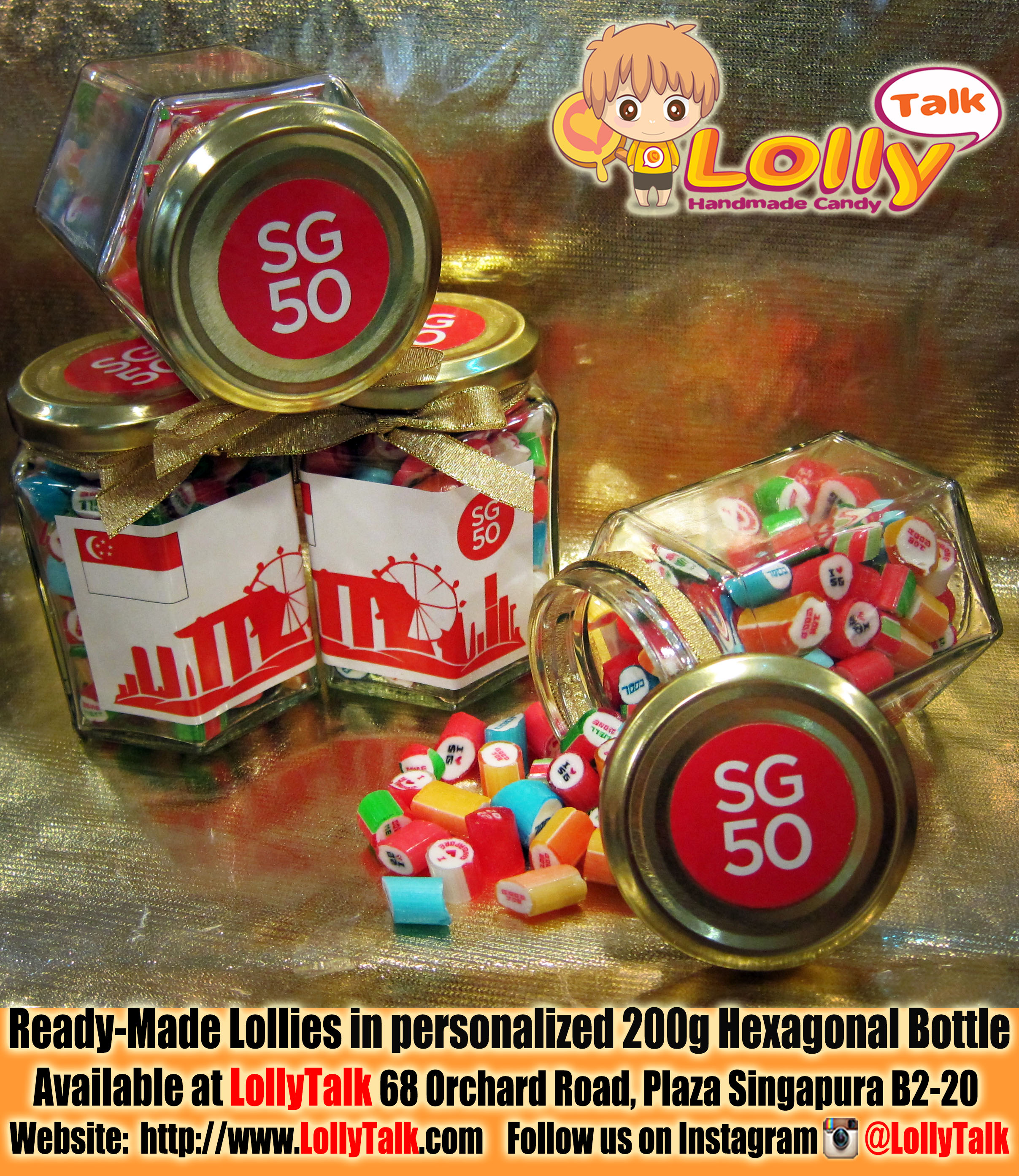 Hexagonal Glass Bottle 200g