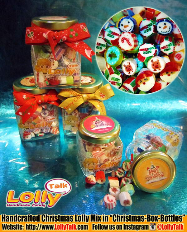 Christmas lollies in Christmas-Box-Bottles