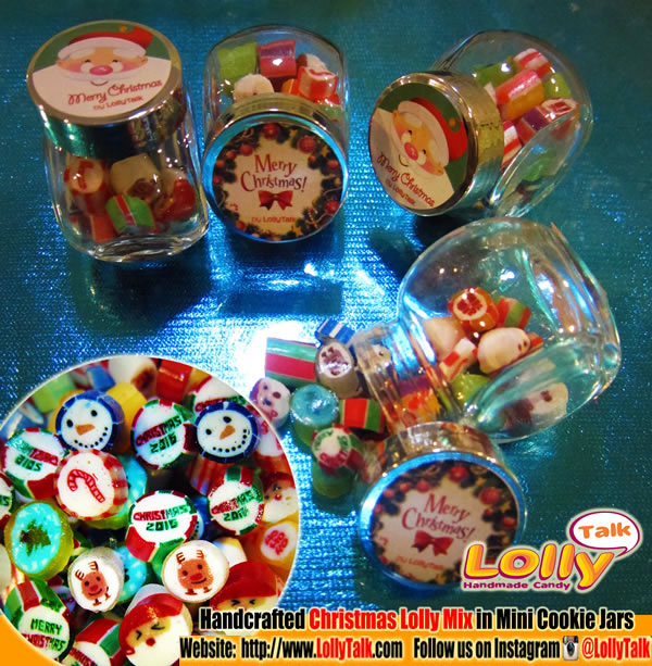 Christmas Lolly Mix in Mini Cookie Jars