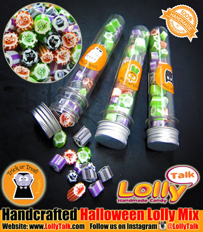 Halloween lollies in test tubes